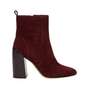 Vince Camuto Enverna Suede Block Heel Bootie Burgundy Size 9 NWT $159 MSRP